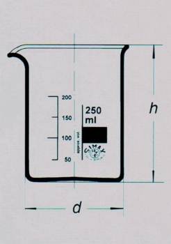 Becherglas       5 ml niedere Form mit Ausguß ohne Skala