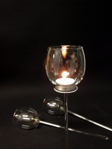 Stecklicht aus hitzebeständigem Borosilikatglas.